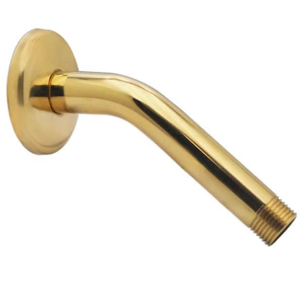 6 in. Shower Arm with Flange in Polished Brass