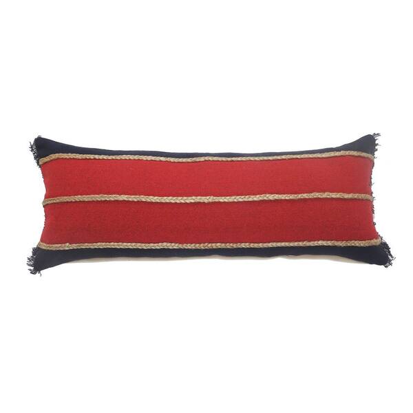 navy striped throw pillow