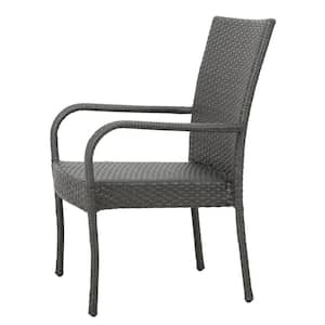 Camden Gray 3-Piece Wood and Faux Rattan Outdoor Bistro Set
