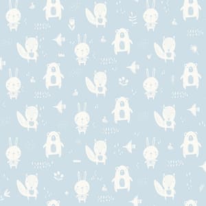 Blue Bitsy Woodland Matte Paper Non-Pasted Wallpaper Roll