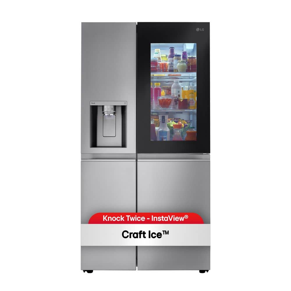 LG - 27 Cu. Ft. Side-by-Side Smart Refrigerator with Craft Ice - Stainless Steel