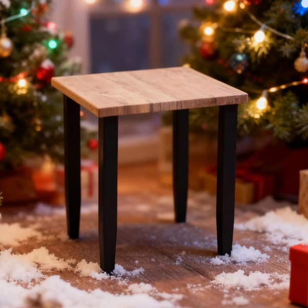 COOS BAY Outdoor Patio Brown Square Dining Side Table with Wood Grain Top (1-Pack)