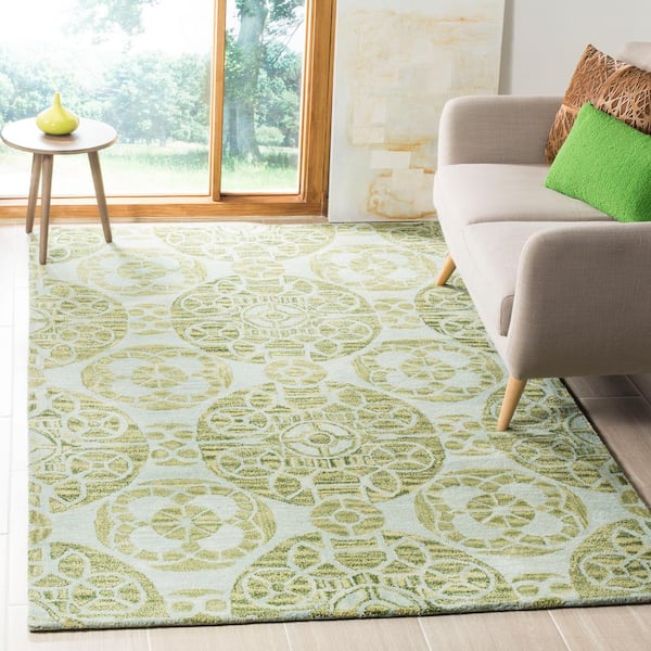Wyndham 10 ft. x 14 ft. Turquoise/Green Floral Area Rug