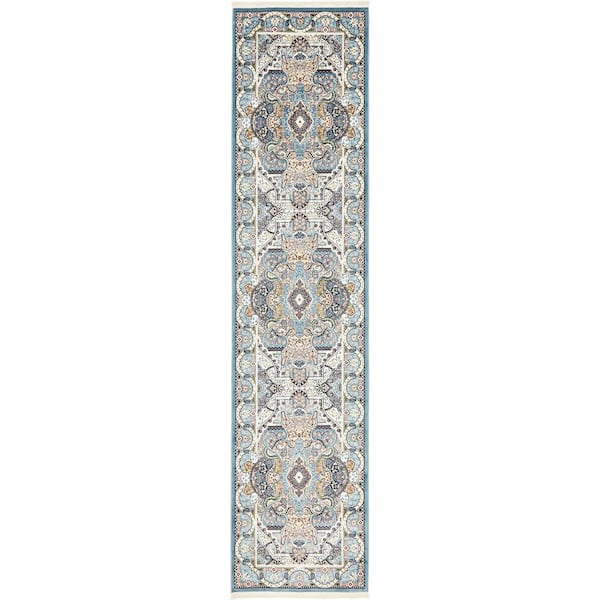 Narenj Glasgow Blue 3' 0 x 13' 0 Runner Rug