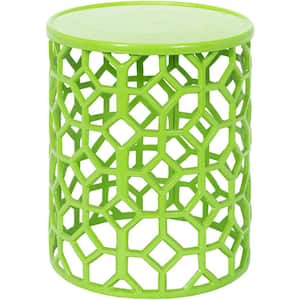 Athina Green Modern 14 in. L x 14 in. W x 16.25 in. H Decorative Accent Furniture