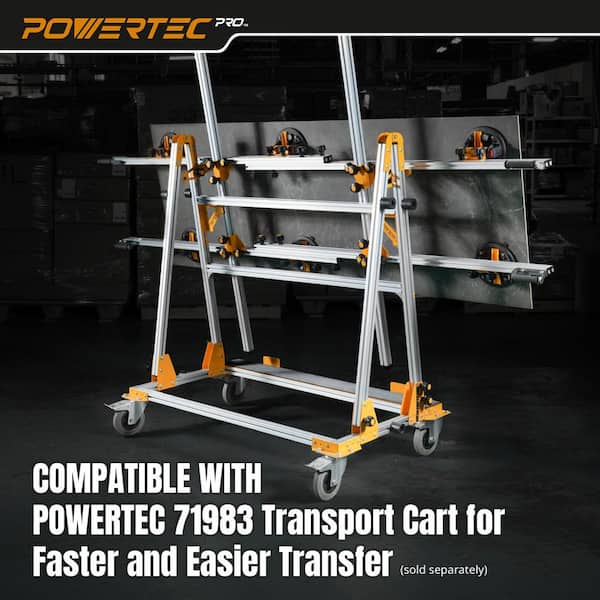 Large Format Tile and Slab Carry System-Heavy Duty Suction Cup Lifter, 6, 8 in. Suction Cups w/ 350 lb. Capacity Per Cup
