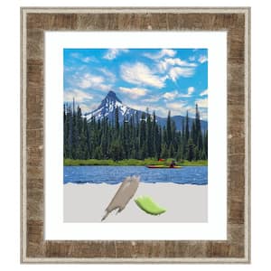Farmhouse Brown Narrow Wood Picture Frame Opening Size 20 x 24 in. Matted to 16 x 20 in.