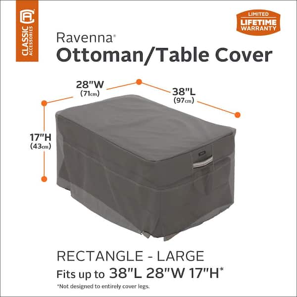 Large Square New Ravenna Patio Ottoman/Side Table Cover