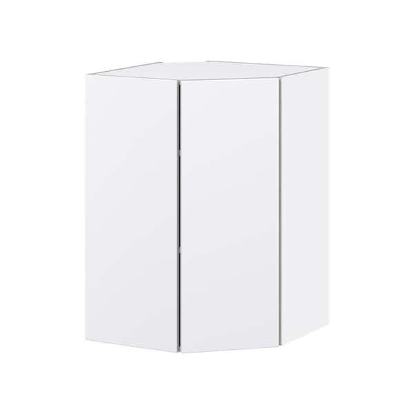 J COLLECTION Fairhope Bright White Slab Assembled Wall Diagonal Corner Kitchen Cabinet (24 in. W x 35 in. H x 14 in. D)