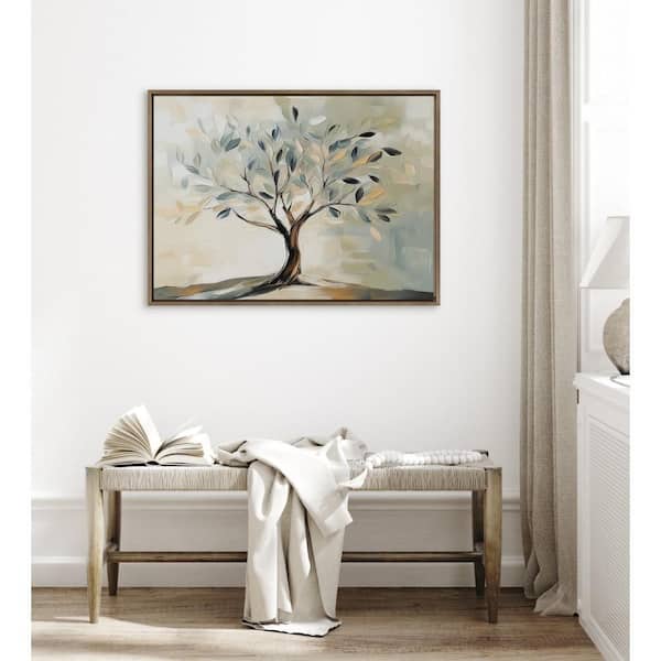 Sylvie "Olive Tree Abstract Landscape" by The Creative Bunch Studio Gold Framed Art Print 42 in. x 32 in.