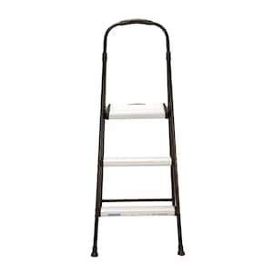3-Step Folding Step Stool with Rubber Hand Grip