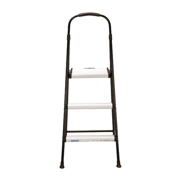 3-Step Folding Step Stool with Rubber Hand Grip