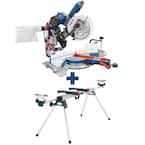 15 Amp Corded 10 in. Dual-Bevel Sliding Glide Miter Saw with 60-Tooth Saw Blade with Bonus 32-1/2 in. Folding Leg Stand