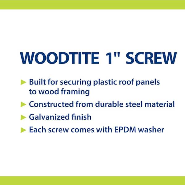 1 in. Hex-Head Wood Screw with EPDM washer (50-Pack) 1 in. Hex-Head Wood Screw with EPDM washer (50-Pack)