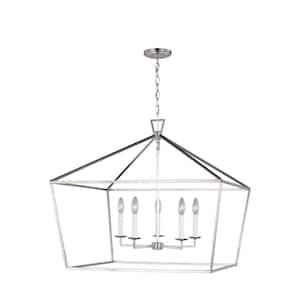 Dianna 5-Light Brushed Nickel Wide Island Hanging Pendant Light