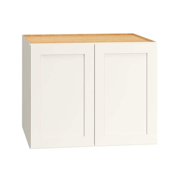 QuickShip Cottage 30 in. W x 24 in. D x 24 in. H Assembled Plywood Shaker Wall Kitchen Cabinet in White Partial Overlay
