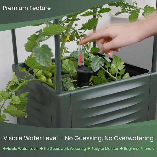 Unbranded Self-Watering Tomato Planter Pot with Water Reservoir and  Indicator, Metal Trellis, Vent Holes, Large, 1 Piece OF082PH033