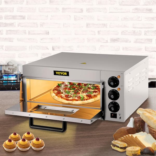 VEVOR Commercial Pizza Oven Countertop, 14 Single Deck Layer, 110V 1300W  Stainless Steel Electric Pizza Oven with Stone and Shelf, Multipurpose  Indoor Pizza Maker 