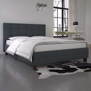 Ryan Blue Linen Upholstered Full Bed