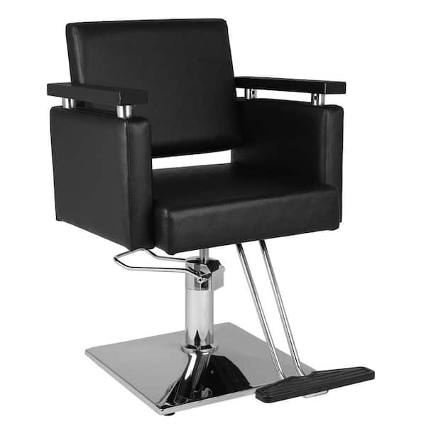 Karl home Black Heavy Duty Barber Chair 360 Rolling Swivel Hair Salon Spa Equipment 626053135706