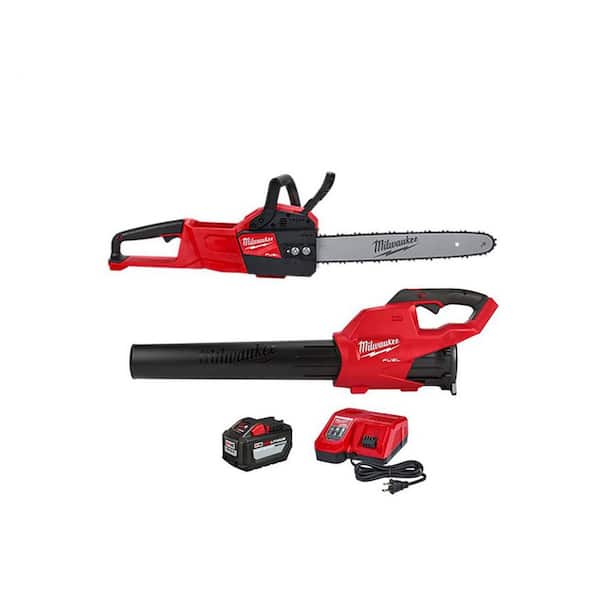 Milwaukee M18 FUEL 16 in. 18V Lithium-Ion Brushless Battery Chainsaw Kit w/12.0Ah Battery and M18 FUEL Blower(2-Tool)