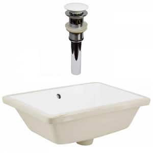 Nameeks Miky Undermount Bathroom Sink in White Scarabeo 8090-No Hole ...