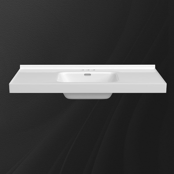 Zeafive 49 in. W x 22 in. D Solid Surface Rectangular White