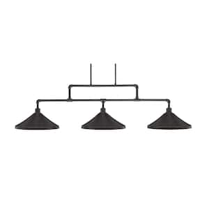 Greenville 3-Light Dark Granite Billiard Light