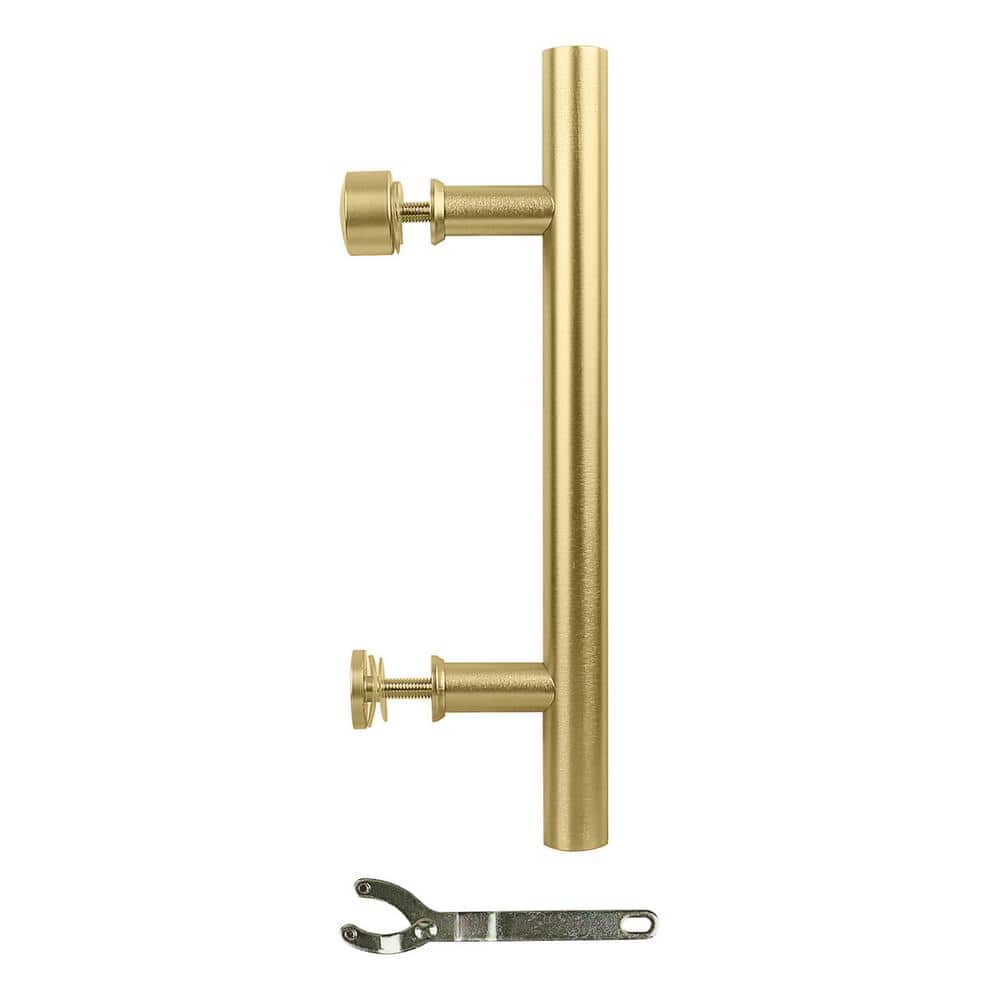 12-Inch Brushed Gold Steel Barn Door Pull Handle