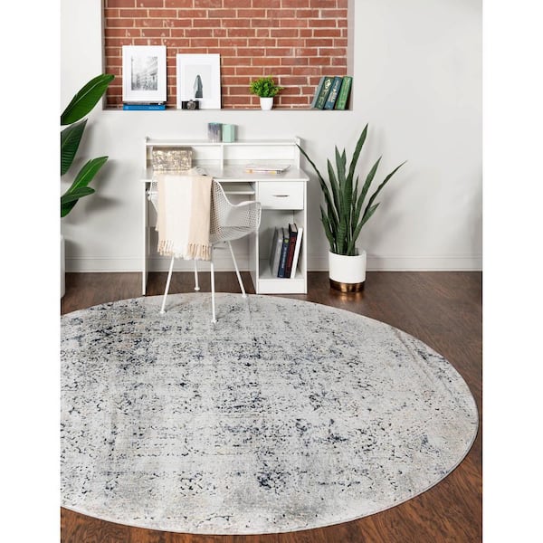 Chateau Quincy Gray 4' 0 x 4' 0 Round Rug
