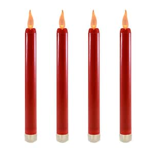 Red LED Taper Candles (Set of 4)