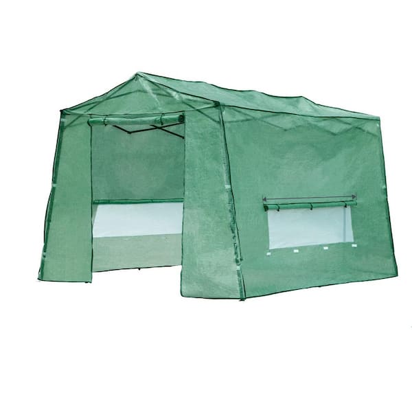 Unbranded 102 in. W x 82.8 in. D x 86.4 in. H Green Walk-in Greenhouse with Roll-Up Zipper Entry Doors and Side Windows