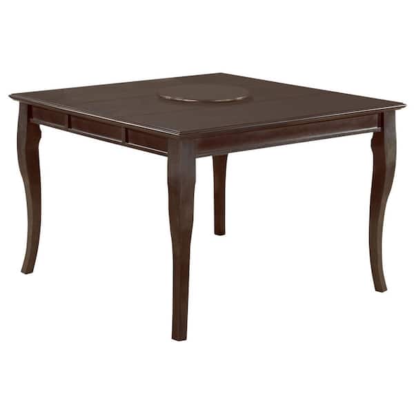 Best Master Furniture Betty 54 In L Extendable Rectangle Dark Cherry Wood Counter Height Dining Table With Lazy Susan Bettct The Home Depot Cherry Wood Counter Height Dining Table, Best Lazy Susan For Dining Table