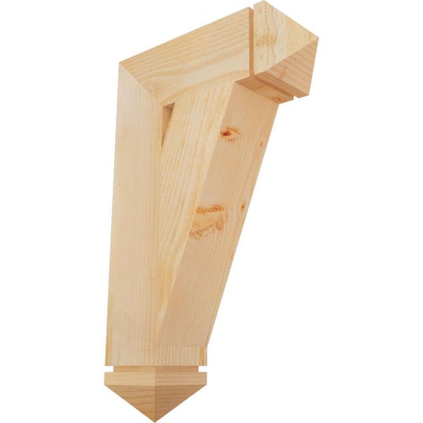 Ekena Millwork 6 in. x 32 in. x 20 in. Douglas Fir Traditional Arts and Crafts Rough Sawn Bracket