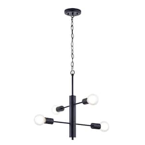 Dracker 4-Light Matte Black Chandelier