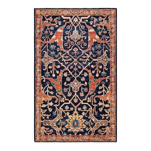 Serapi One-of-a-Kind Traditional Blue 3 ft. x 5 ft. Hand Knotted Tribal Area Rug