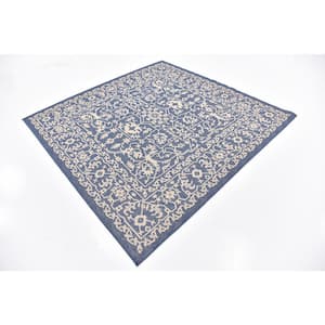 Outdoor Allover Navy Blue 6' 0 x 6' 0 Square Rug