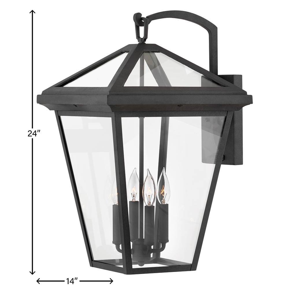 Estate Series Alford 4-Light Outdoor Wall Lantern in Museum Black