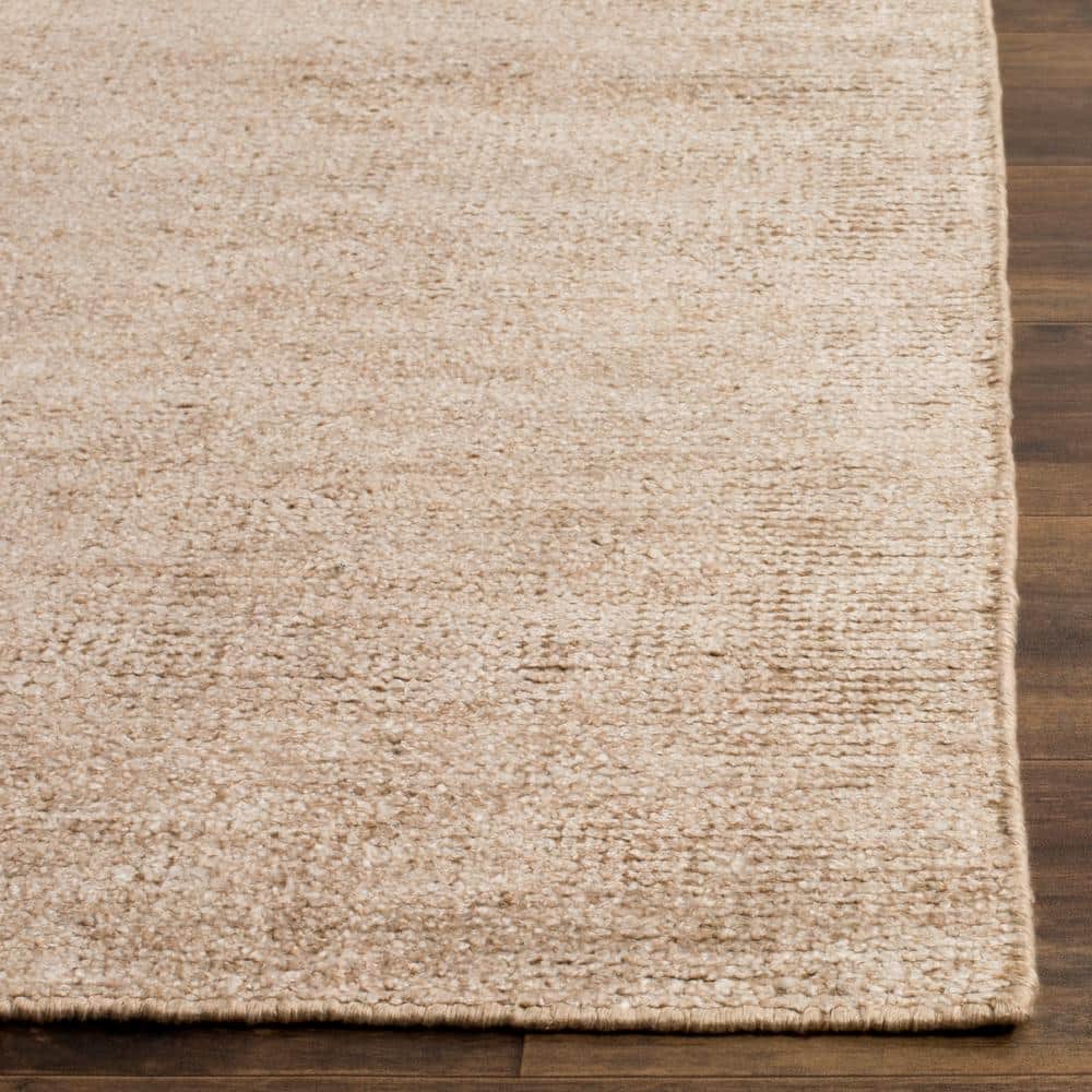 Hand-Knotted Beige Wool and Viscose 4' x 6' Area Rug