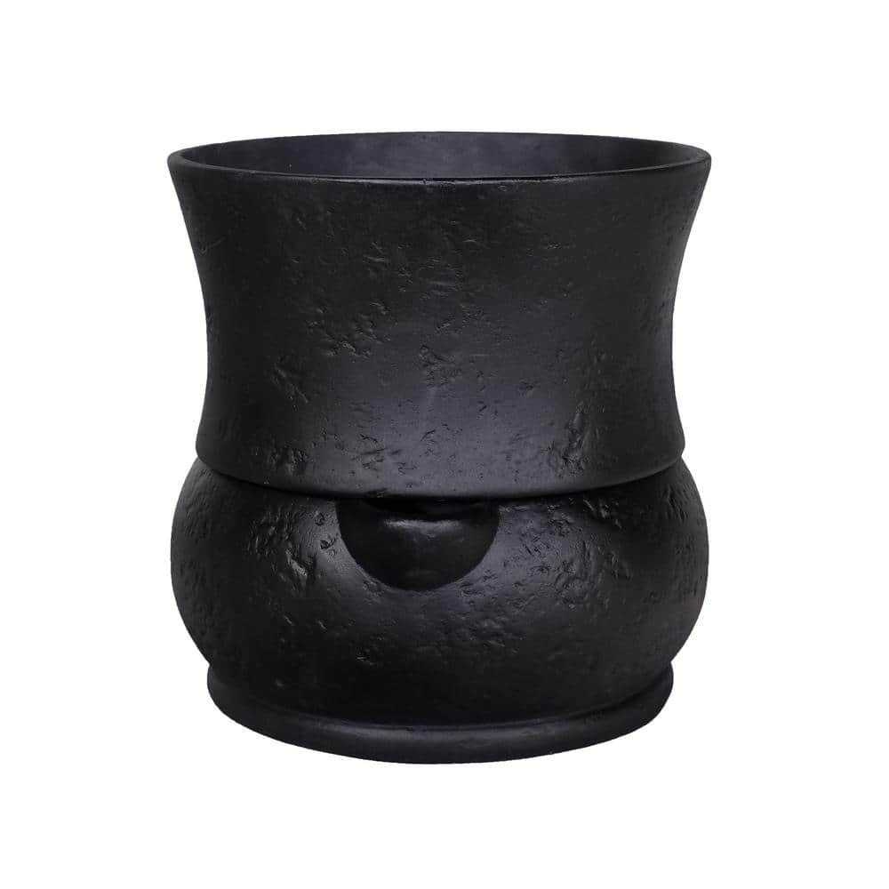 MPG 10 in. Dia x 10 in. H Self Watering Belly Pot in Black PC2081BLA ...