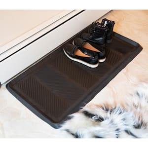Easy clean, Waterproof Non-Slip Indoor/Outdoor Rubber Boot Tray, 16 in. x 32 in,, Black