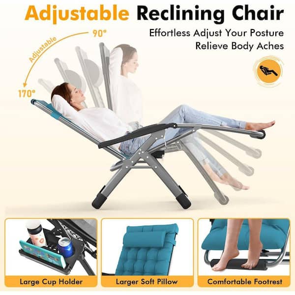 SEEUTEK 5-Position Adjustable Folding Cot Bed, Steel Outdoor