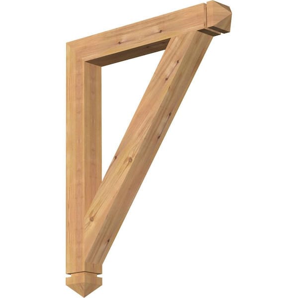 Ekena Millwork 3.5 in. x 36 in. x 28 in. Western Red Cedar Traditional Arts and Crafts Smooth Bracket