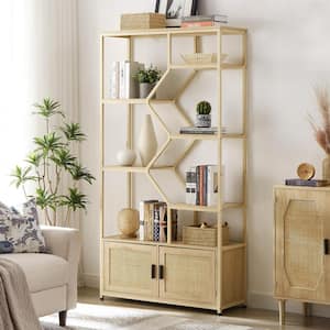 Bookshelf 7 tiers Bookcases Storage Rack with cabinet for Living Room Home Office