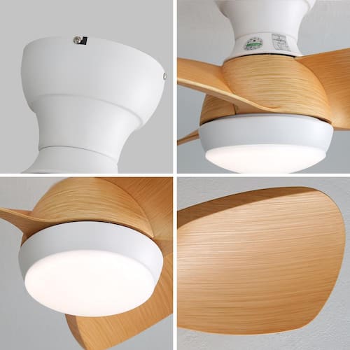 23 in. Integrated LED Indoor White Mini Ceiling Fan With Light Kit and Remote Control Ceiling Fans With Lights