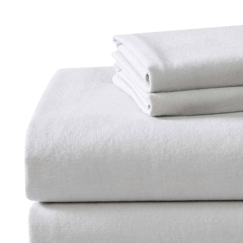 Twin Cloud Gray Cotton Flannel Deep Pocket Sheet Set