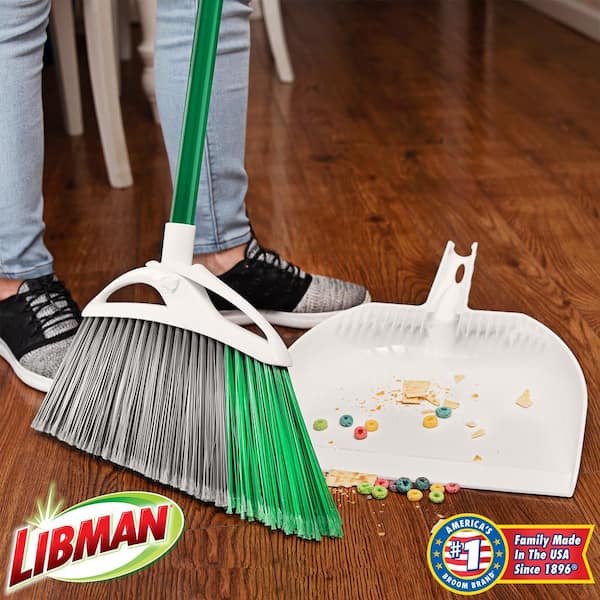 15 in. Extra-Large Precision Angle Broom and Dustpan Set with Steel Handle