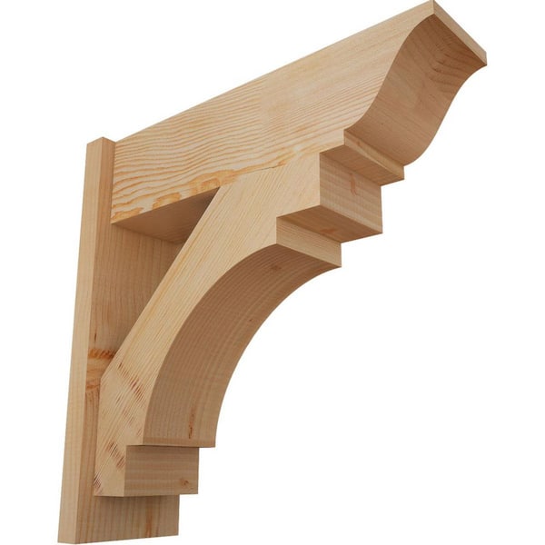Ekena Millwork 8 in. x 24 in. x 24 in. Merced Traditional Smooth Douglas Fir Outlooker
