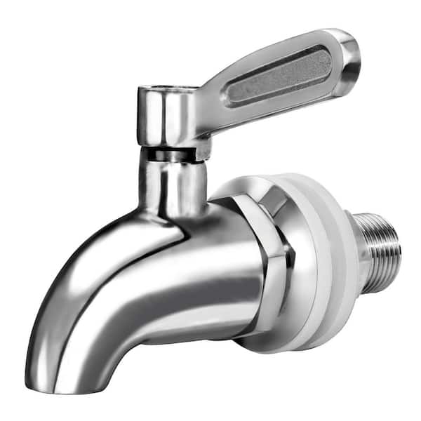 Single Handle Beverage Faucet with Durable Stainless Steel Construction for Water Dispenser in Polished Silver Finish