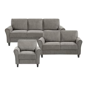 Lazzara Tesoro 78.5 in. W Flared Arm Textured Fabric Rectangle 3